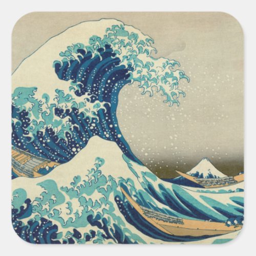 Great Wave off Kanagawa  Japanese Art Japan Square Sticker