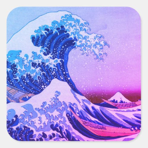Great Wave off Kanagawa  Japanese Art Japan Square Sticker