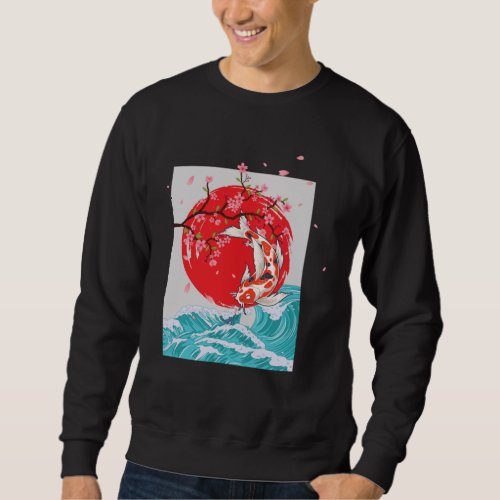 Great Wave off Kanagawa Japanese Fish Carp Koi Sweatshirt