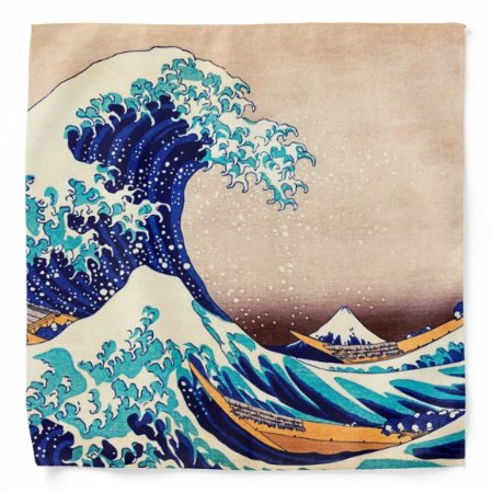 Great Wave Off Kanagawa Japanese Vintage Fine Art Bandana