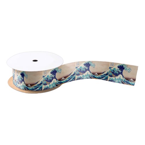 Great Wave Off Kanagawa Japanese Vintage Fine Art Satin Ribbon