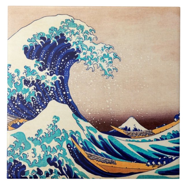 Great Wave Off Kanagawa Japanese Vintage Fine Art Tile (Front)