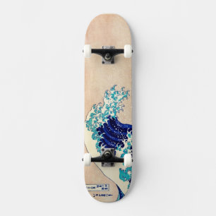 Great Wave Off Kanagawa Japanese Vintage Print Art Skateboard