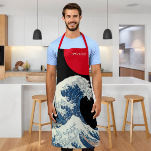 Great Wave Off Kanagawa Modern Twist Personalized Apron