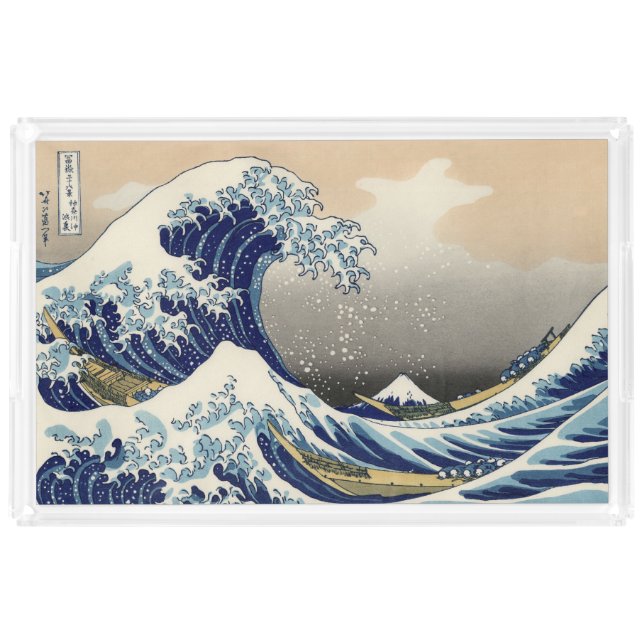 Great Wave off Kanagawa & Mount Fuji Japan Sea Acrylic Tray (Front)