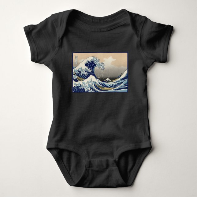Great Wave off Kanagawa & Mount Fuji Japan Sea Baby Bodysuit (Front)