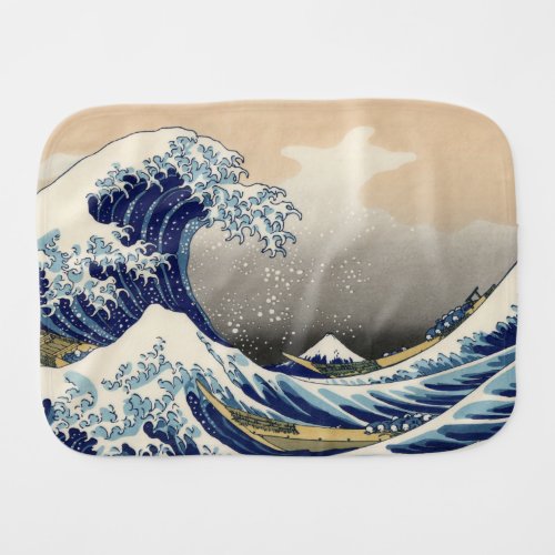 Great Wave off Kanagawa  Mount Fuji Japan Sea Baby Burp Cloth