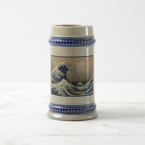 Great Wave off Kanagawa  Mount Fuji Japan Sea Beer Stein