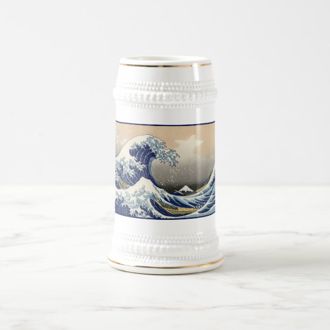 Great Wave off Kanagawa & Mount Fuji Japan Sea Beer Stein (Center)