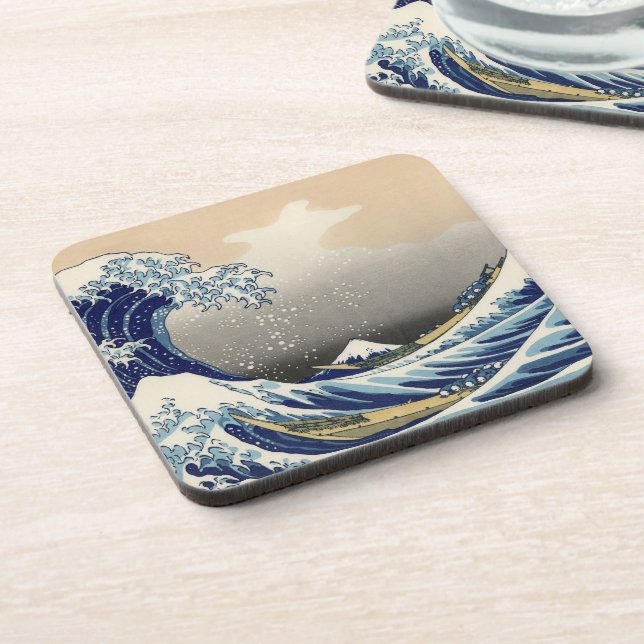 Great Wave off Kanagawa & Mount Fuji Japan Sea Beverage Coaster (Left Side)