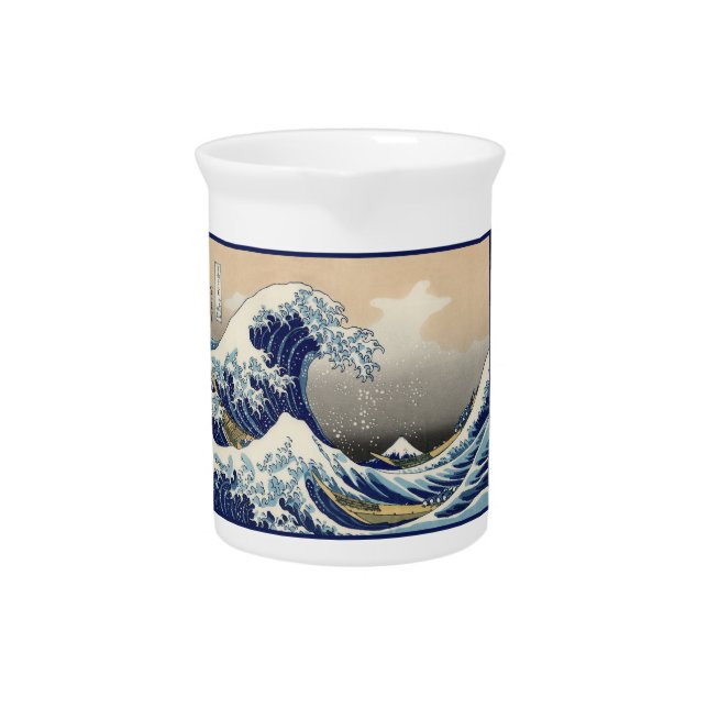 Great Wave off Kanagawa & Mount Fuji Japan Sea Beverage Pitcher (Front)