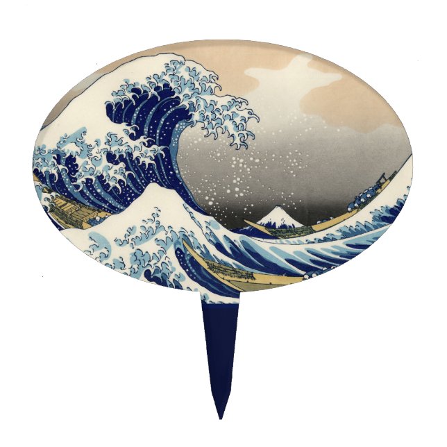 Great Wave off Kanagawa & Mount Fuji Japan Sea Cake Topper (Front)