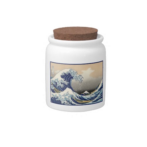 Great Wave off Kanagawa  Mount Fuji Japan Sea Candy Jar