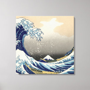 Great Wave off Kanagawa & Mount Fuji Japan Sea Canvas Print