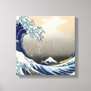 Great Wave off Kanagawa & Mount Fuji Japan Sea Canvas Print