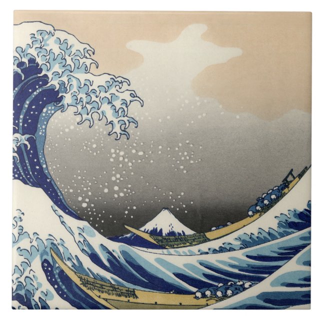 Great Wave off Kanagawa & Mount Fuji Japan Sea Ceramic Tile (Front)