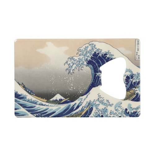 Great Wave off Kanagawa  Mount Fuji Japan Sea Credit Card Bottle Opener
