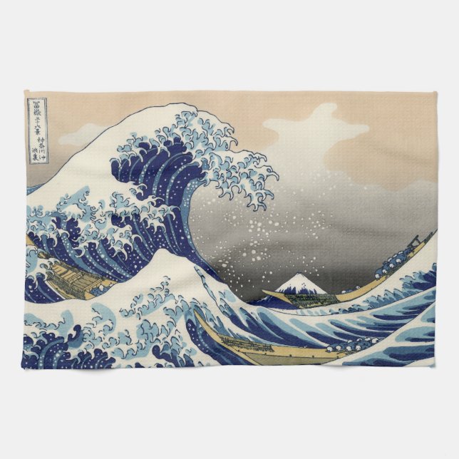 Great Wave off Kanagawa & Mount Fuji Japan Sea Kitchen Towel (Horizontal)
