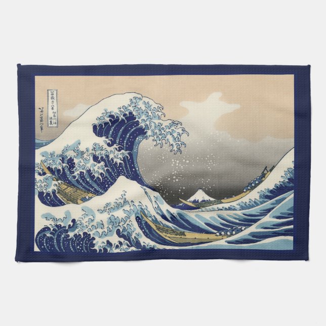 Great Wave off Kanagawa & Mount Fuji Japan Sea Kitchen Towel (Horizontal)