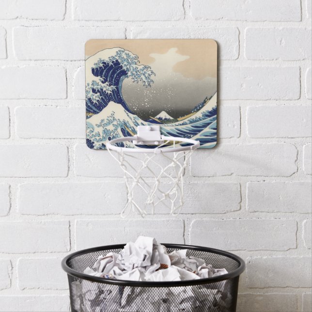 Great Wave off Kanagawa & Mount Fuji Japan Sea Mini Basketball Hoop (In Situ)