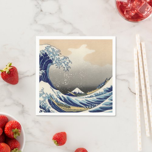 Great Wave off Kanagawa  Mount Fuji Japan Sea Napkins