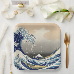 Great Wave off Kanagawa & Mount Fuji Japan Sea Paper Plates