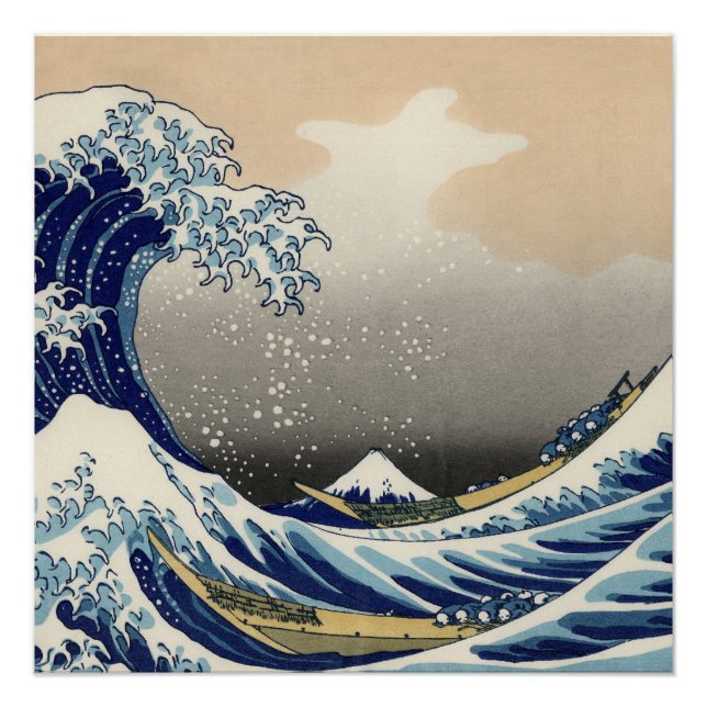 Great Wave off Kanagawa & Mount Fuji Japan Sea Poster (Front)