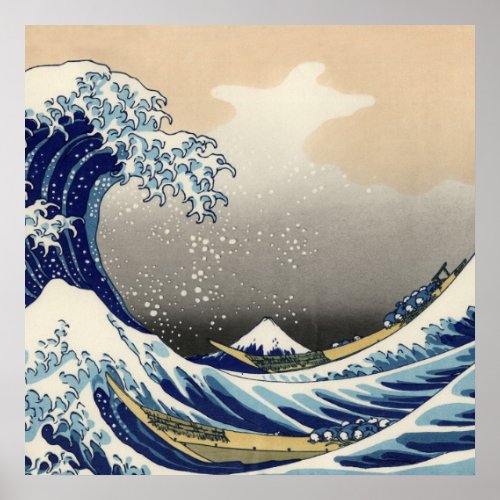 Great Wave off Kanagawa  Mount Fuji Japan Sea Poster