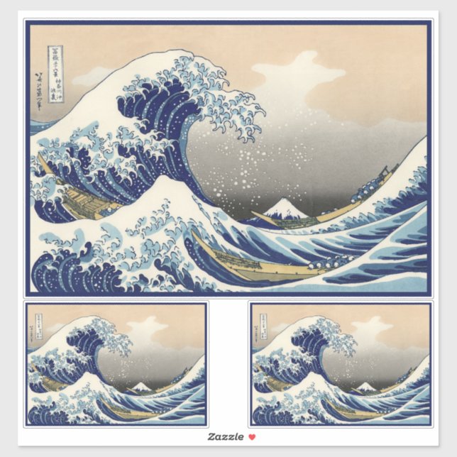 Great Wave off Kanagawa & Mount Fuji Japan Sea Sticker (Sheet)