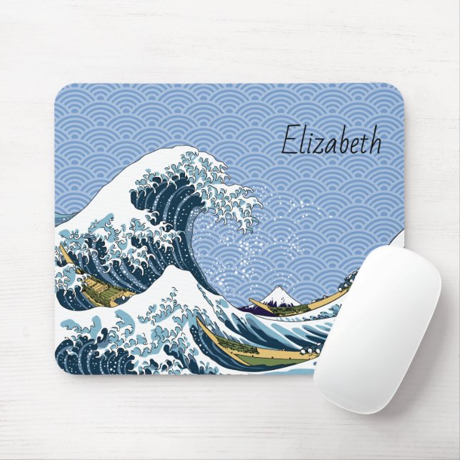 Great Wave off Kanagawa Personalized Mouse Pad (With Mouse)