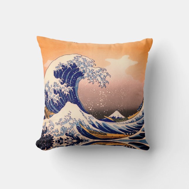 GREAT WAVE OFF KANAGAWA THROW PILLOW (Front)