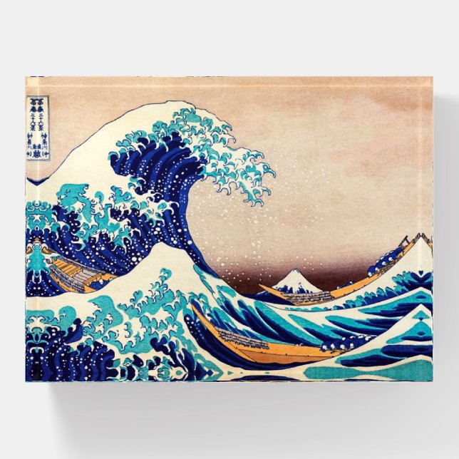 Great Wave Off Kanagawa Vintage Japanese Art Paperweight (Front)