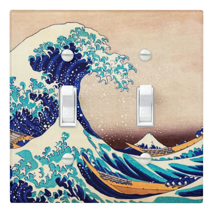 Japanese Rice Paper Wallet Checkbook Cover Great Wave Off Kanagawa in Gift Box 