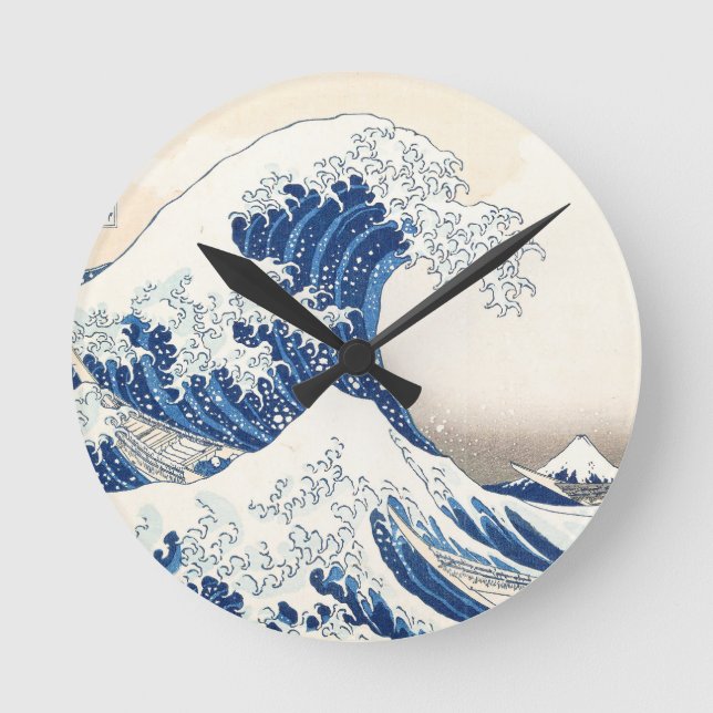 Great Wave off Kanagawa Wall Clock – Japanese Ukiy (Front)