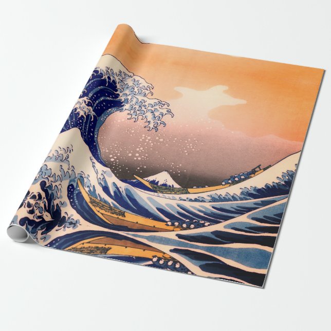 GREAT WAVE OFF KANAGAWA WRAPPING PAPER (Unrolled)