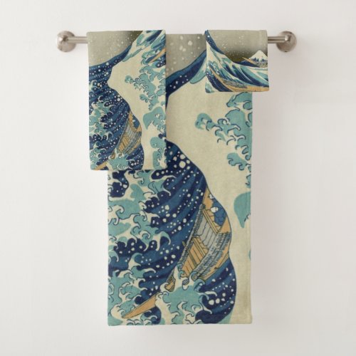 Great Wave Off the Coast of Kanagawa by Hokusai Bath Towel Set