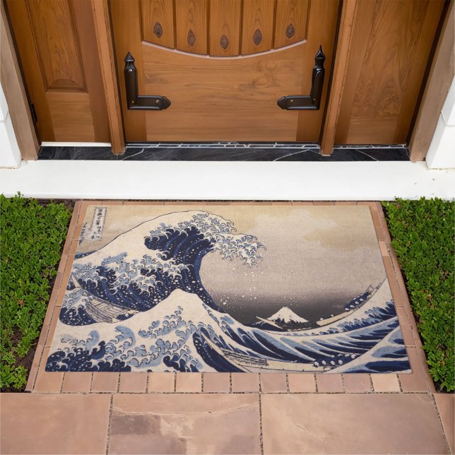 Great Wave Off the Coast of Kanagawa by Hokusai Doormat (Outdoor)