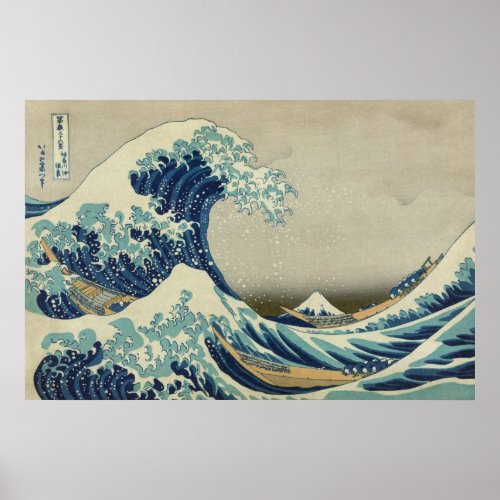 Great Wave Off the Coast of Kanagawa by Hokusai Poster