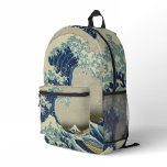 Great Wave Off the Coast of Kanagawa by Hokusai Printed Backpack