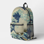 Great Wave Off the Coast of Kanagawa by Hokusai Printed Backpack