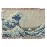 Great Wave Off the Coast of Kanagawa by Hokusai Throw Blanket