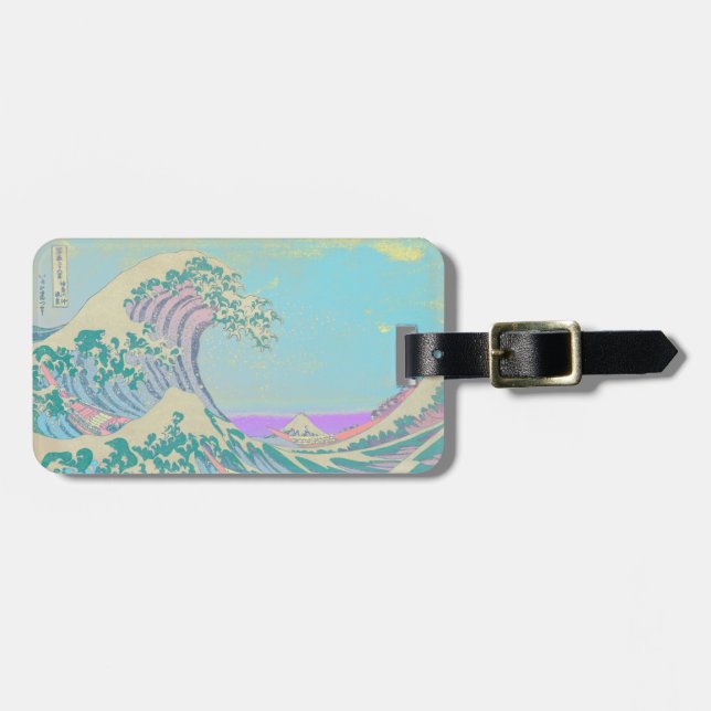Great Wave Pastel Luggage Tag (Front Horizontal)