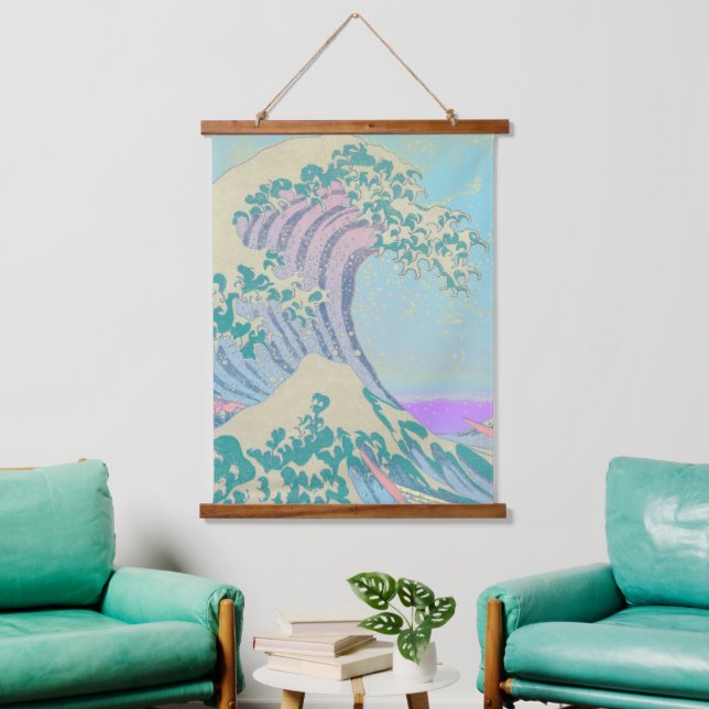 Great Wave Pastel Tapestry Wall Hanging (Living Room)
