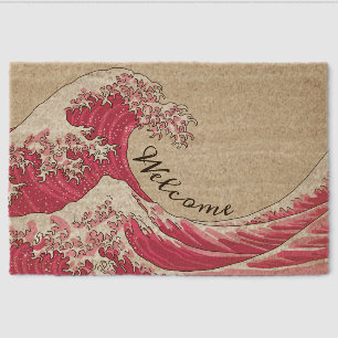 Great wave - pink doormat fiber doormat