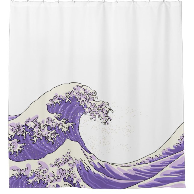 Great wave - purple shower curtain (Front)