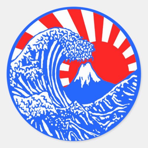 Great Wave  Rising Sun Stickers