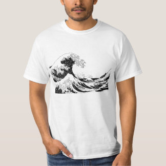 "Great Wave" T-Shirt, Black and White Size L T-Shirt