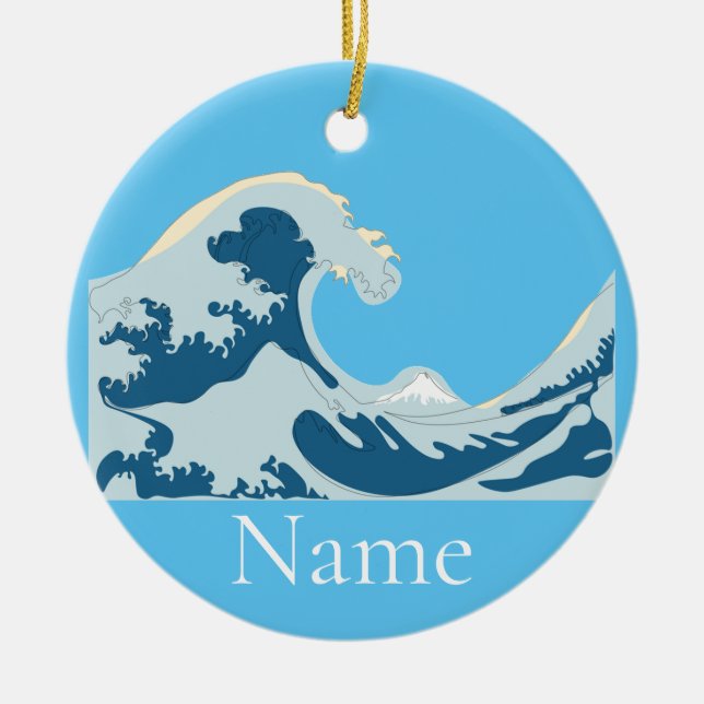 Great Wave Thunder_Cove Ceramic Ornament (Front)