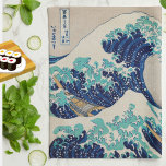 "Great Wave" Vintage Japanese Art Hokusai Kitchen Towel<br><div class="desc">This stylish, retro kitchen towel features the unmistakable vintage Japanese woodblock print "The Great Wave off Kanagawa" by Hokusai. The huge, curling wave, in various tones of bright blue and turquoise, crests majestically, with a view of Japan's Mount Fuji in the background. Beautiful, classic ukiyoe Asian art for your home!...</div>