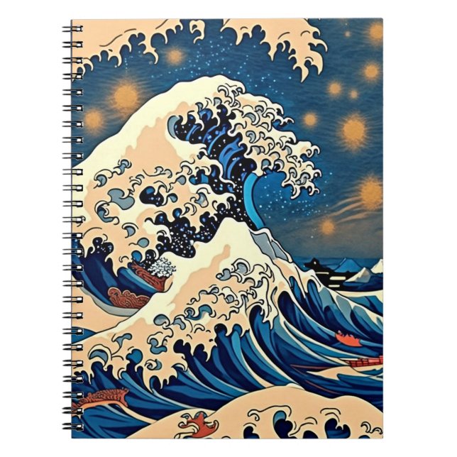 Great Wave x Starry Night Art Notebook (Front)